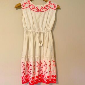Gap kids white dress with bright embroidery